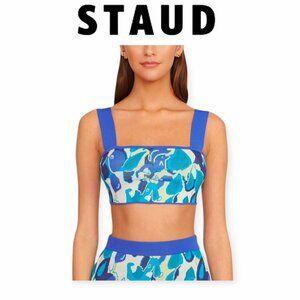 STAUD Zola Floral Crop Top Perfect Summer Vibes & Brunch-Ready Look Size S NWOT
